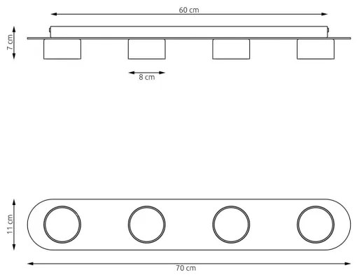 Plafoniera DIAZ 4xGX53/12W/230V nero/marrone