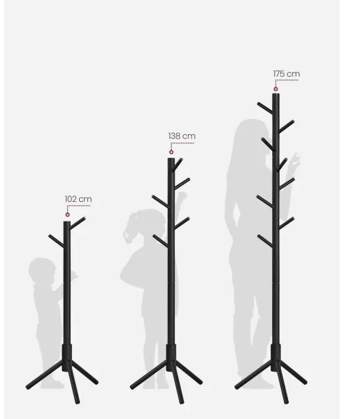 Appendiabiti a piantana LINEA, nero