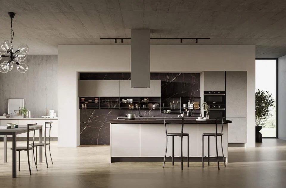 Cucina Moderna con isola Loft Open personalizzabile