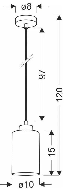 Lampada a sospensione nera con paralume in vetro ø 10 cm Aspra - Candellux Lighting