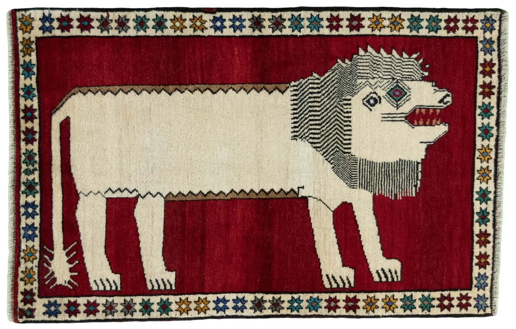 Gabbeh Tappeto 100x160 Rosso (Iran) Annodato A Mano