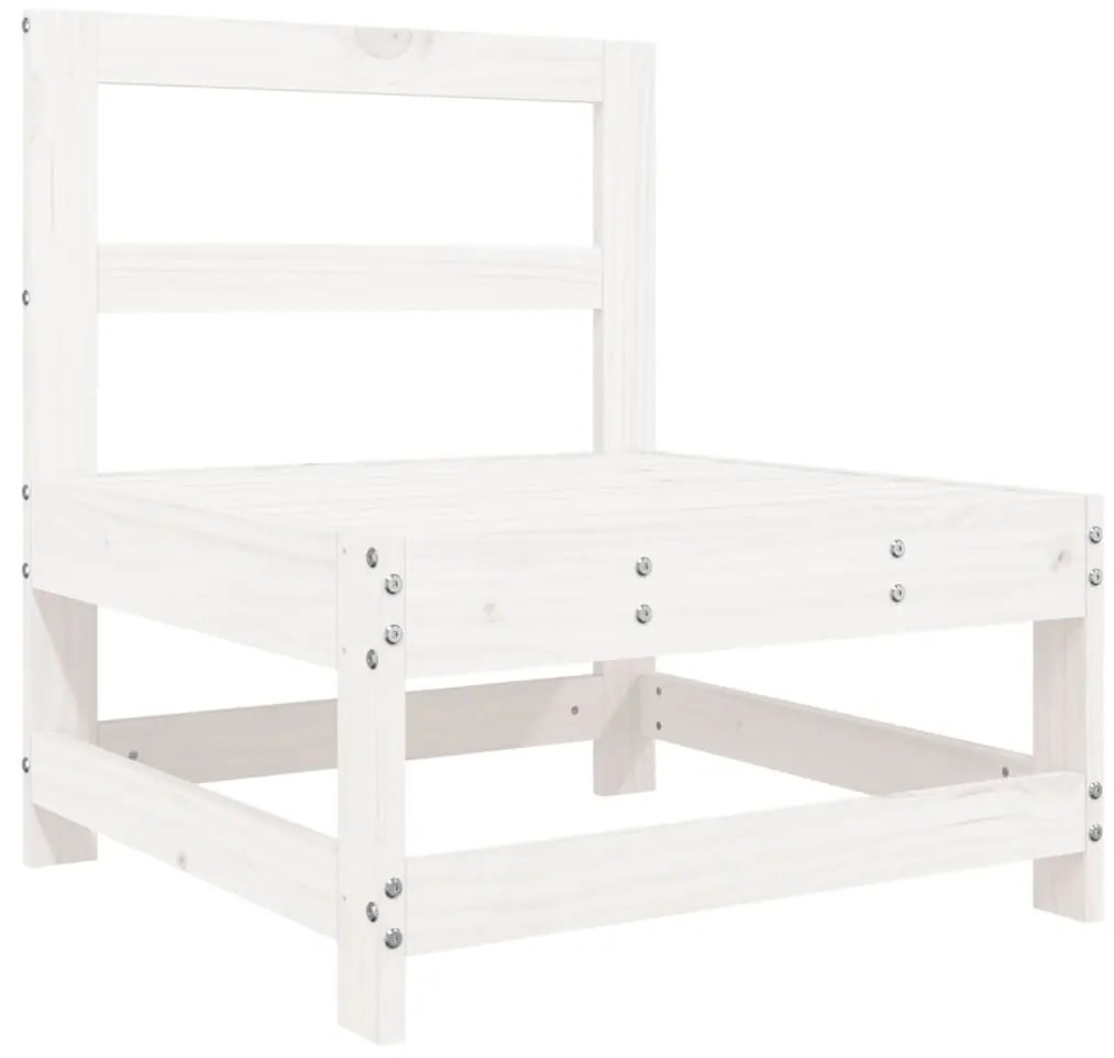 Set salotto da giardino 6 pz bianco in legno massello di pino