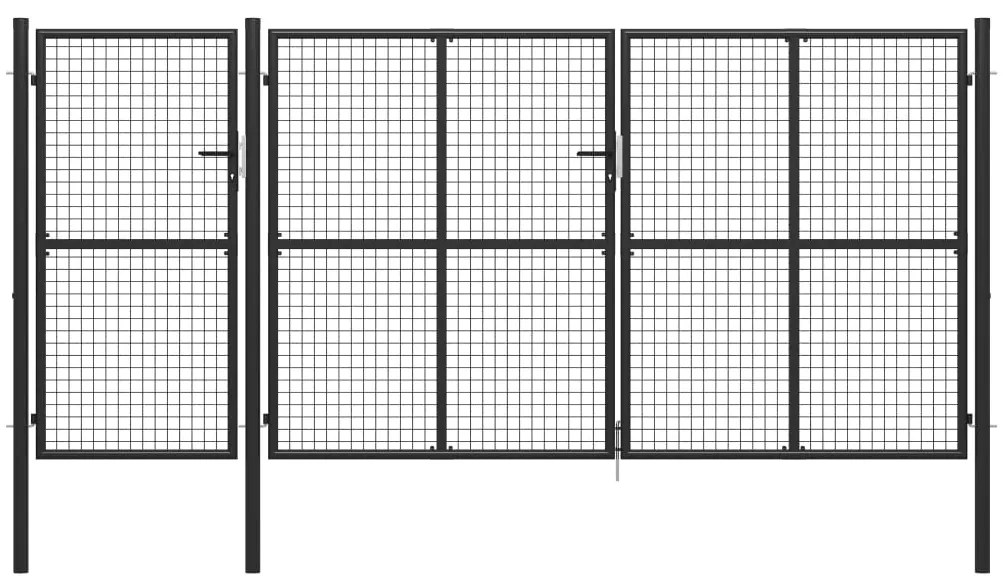 Cancello Per Giardino İn Acciaio 400x150 Cm Antracite /