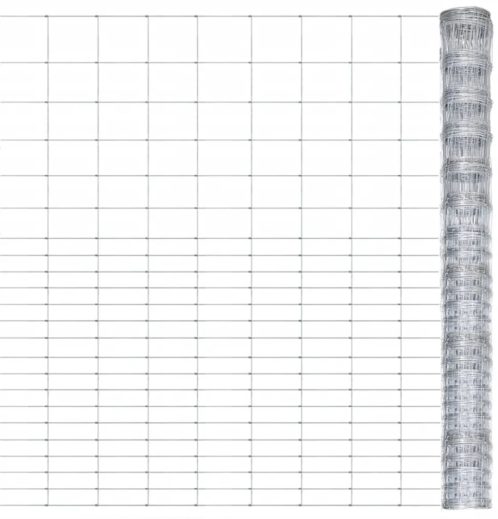 Recinzione Da Giardino İn Acciaio Zincato 50x1,6 M Argento /