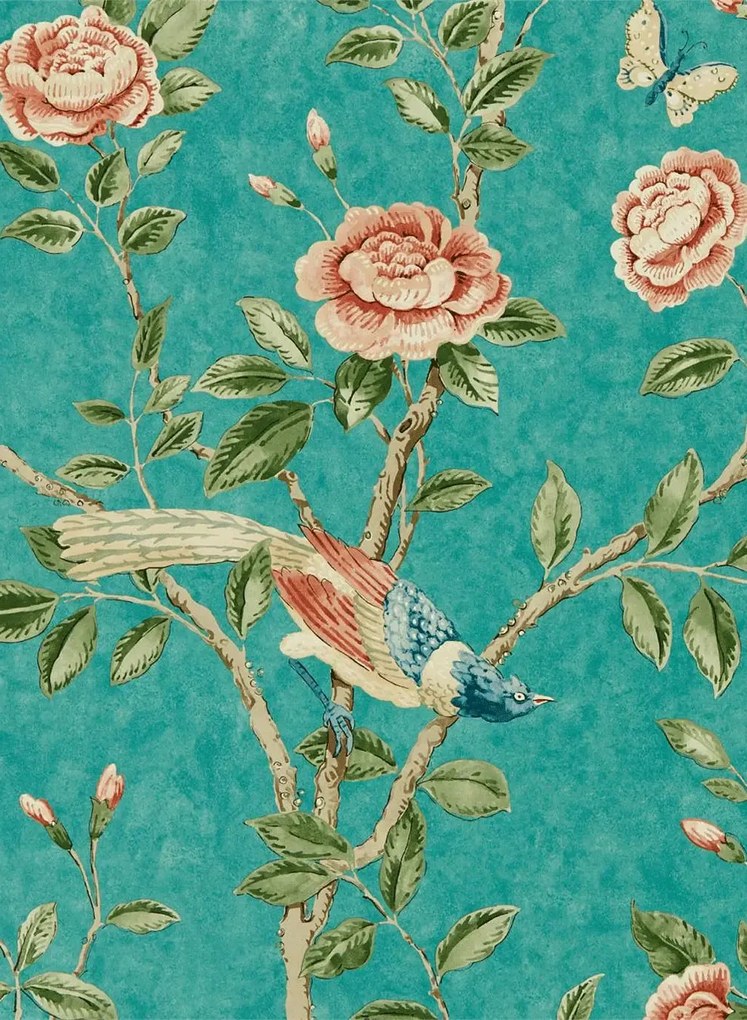 Sanderson Carta da parati Andhara - Teal/ Tumeric
