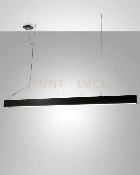 Next lampadario a sospensione nero l.142x4,6cm dimmerabile doppia e...
