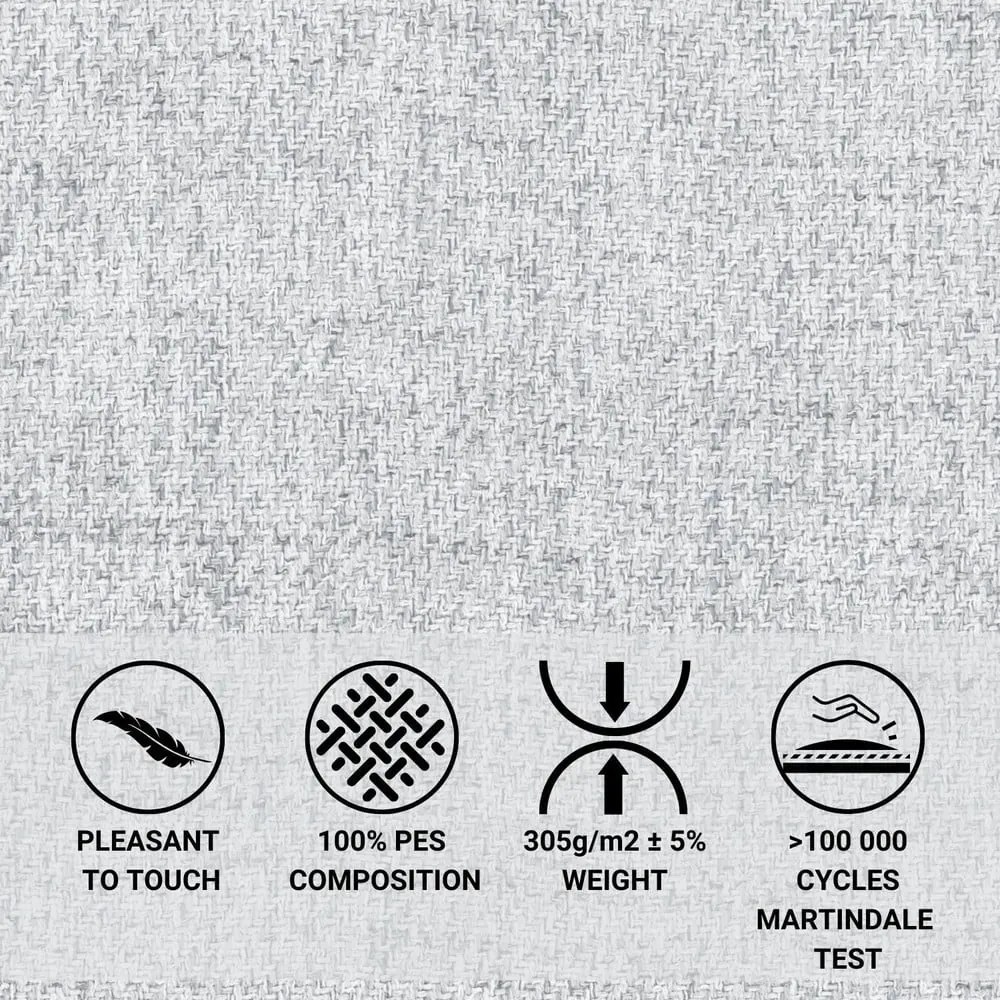 Letto matrimoniale imbottito grigio chiaro con spazio contenitivo e rete 140x200 cm Baleine - Maison de Rêve