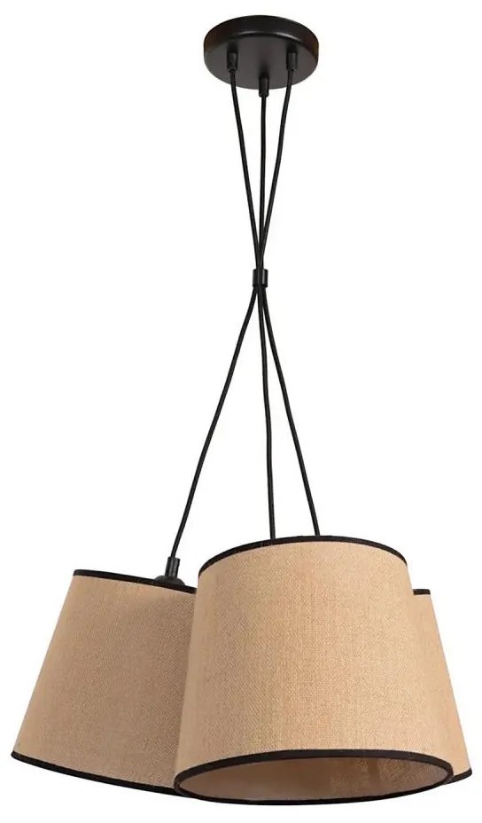 Duolla - Lampadario a sospensione con filo ROSSA 3xE27/15W/230V diametro 45 cm marrone/nero