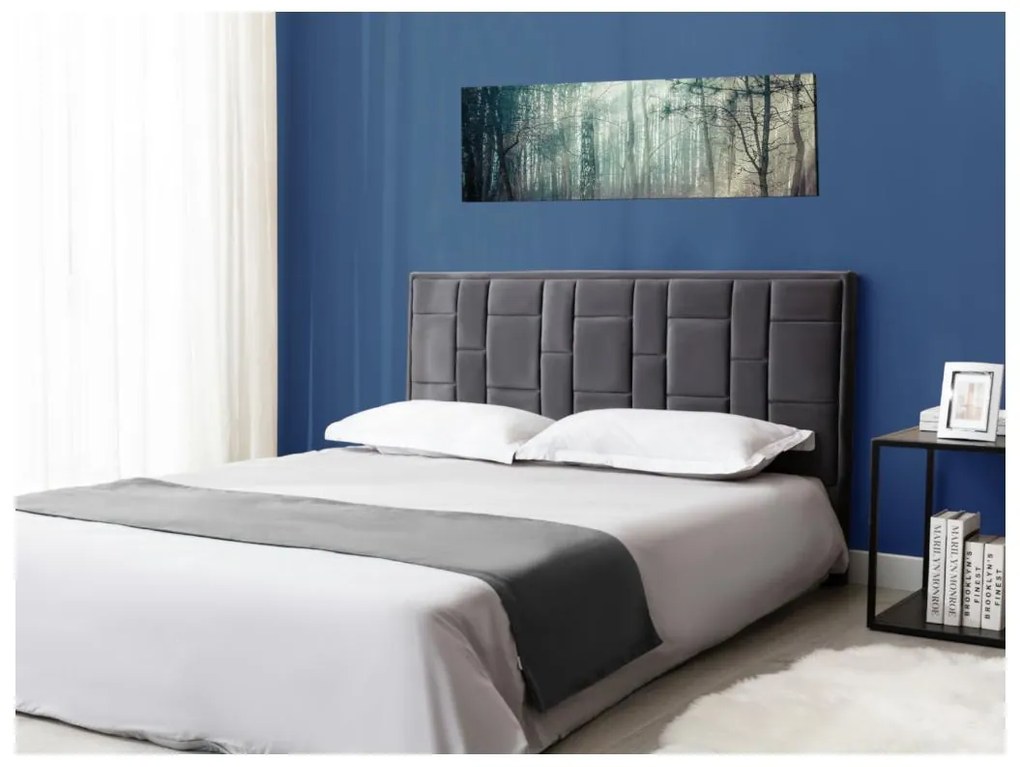 Testata 160 cm Velluto Grigio scuro - HERMINE