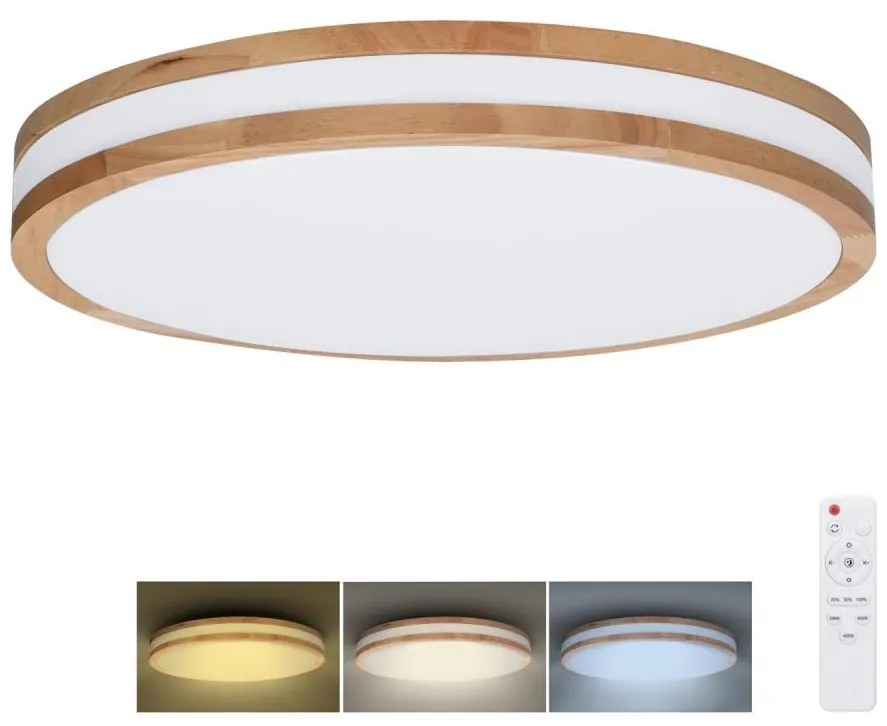 Solight WO8007 - Lampada LED dimmerabile WOODY LED/48W/230V 3000-6500K Ø 38 cm +