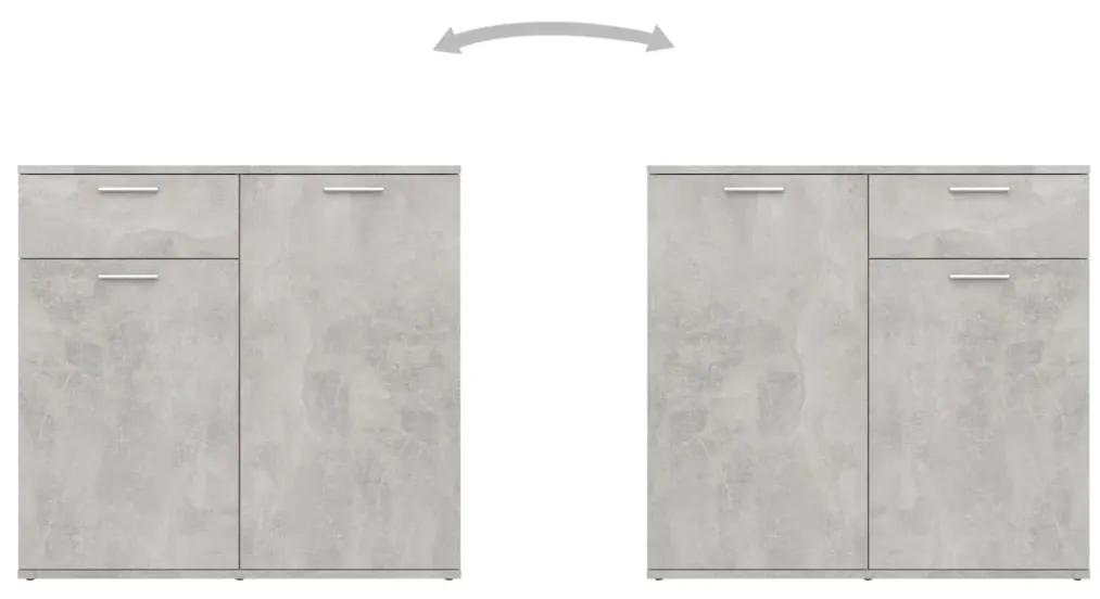 Credenza grigio cemento 80x36x75 cm in truciolato