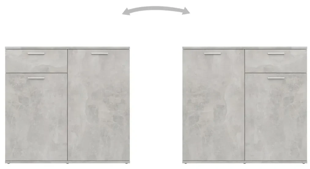Credenza grigio cemento 80x36x75 cm in truciolato