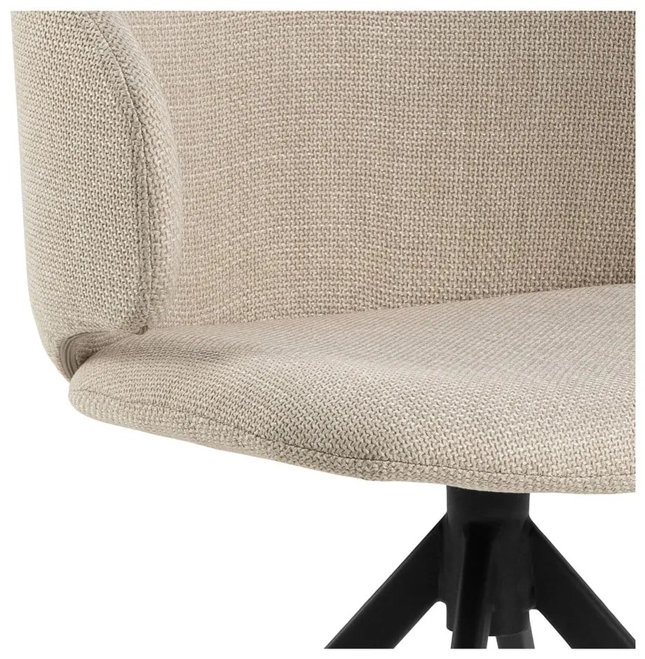 Sedia da pranzo beige in imbottito con braccioli Ella – Actona