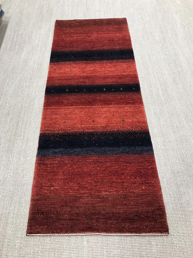 Loribaft Tappeto 200 x 70 Rosso (Iran) Annodato A Mano