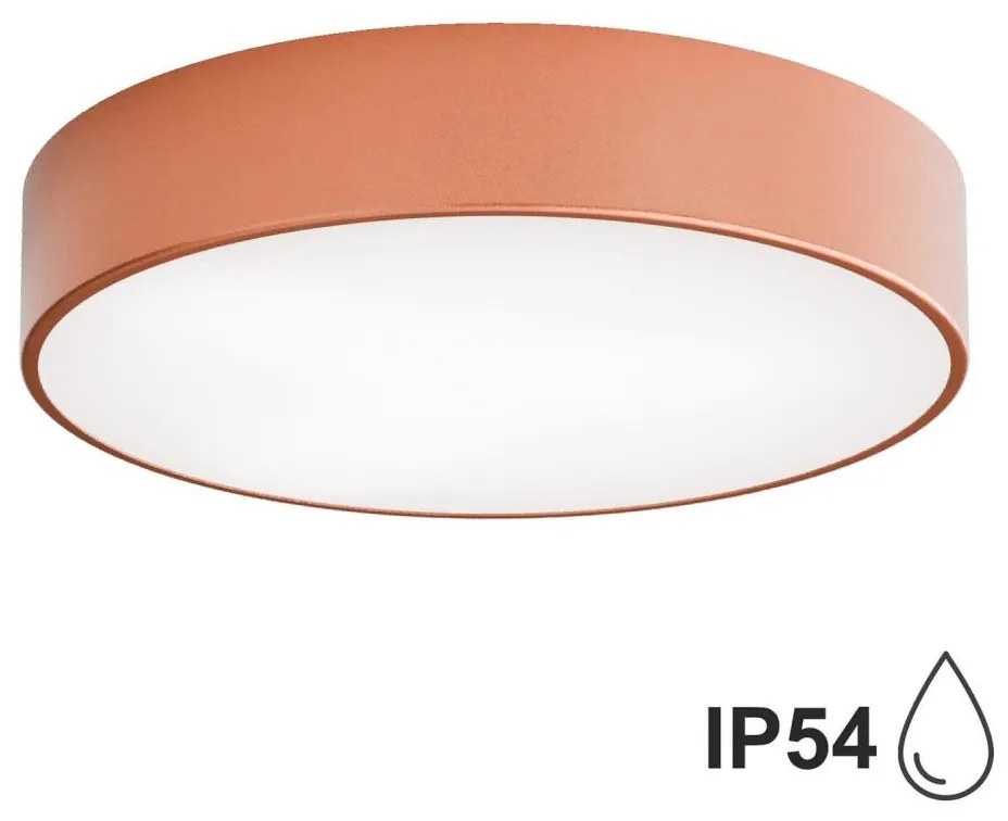 Plafoniera da bagno CLEO con sensore, 3xE27/24W/230V, Ø 40 cm, finitura rame, IP54