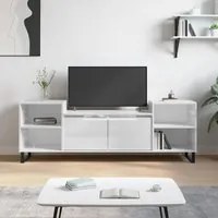 Mobile Porta TV Bianco Lucido 160x35x55 cm in Legno Multistratocod mxl 102741