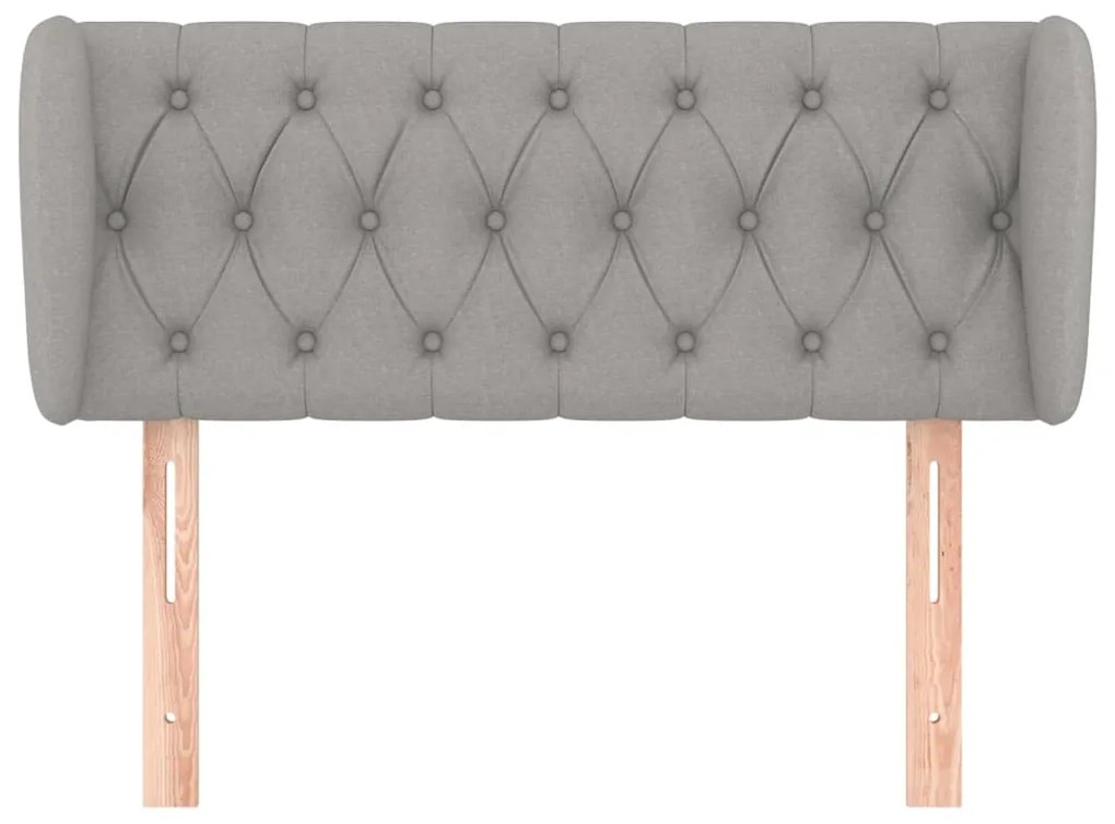 Testiera ad orecchio grigio chiaro 103x23x78/88 cm in tessuto