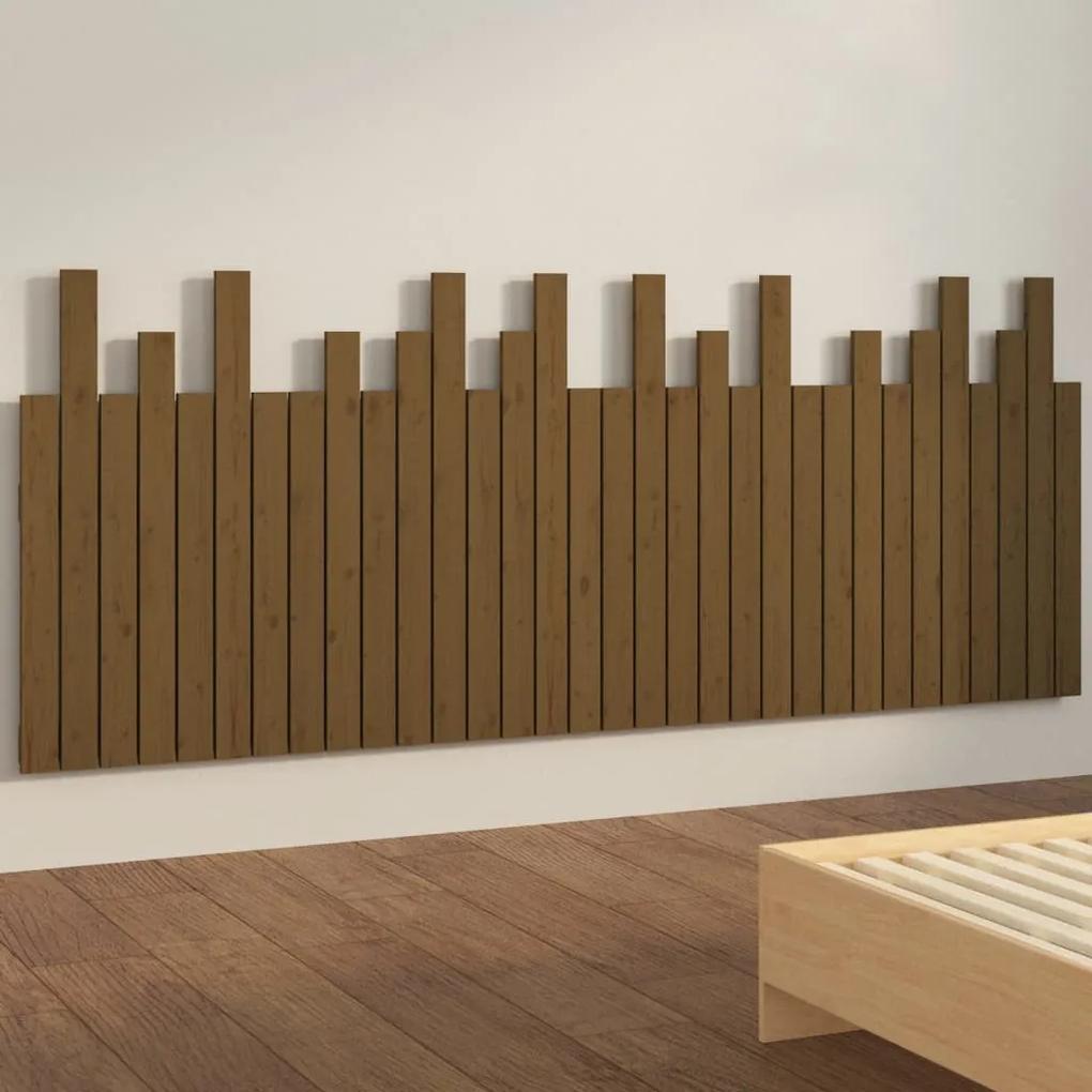 Testiera da parete miele 204x3x80 cm in legno massello di pino