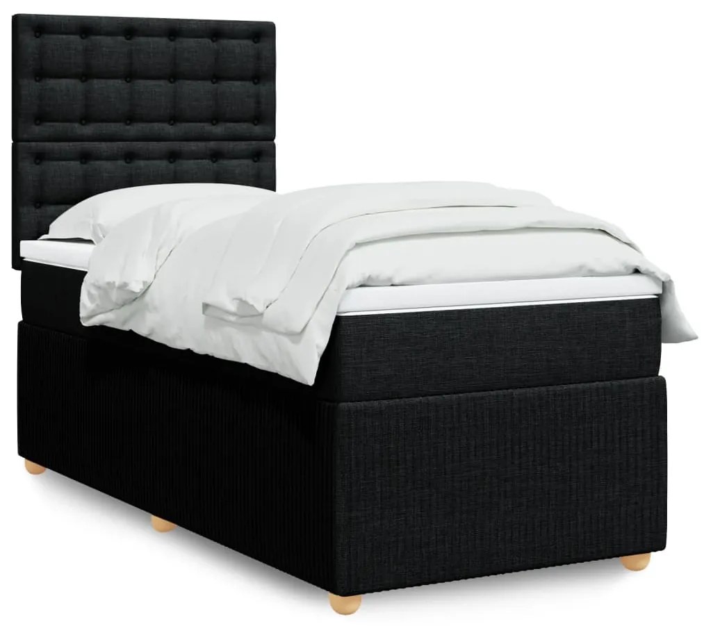Giroletto A Molle Con Materasso Nero 80x200 Cm İntessuto /
