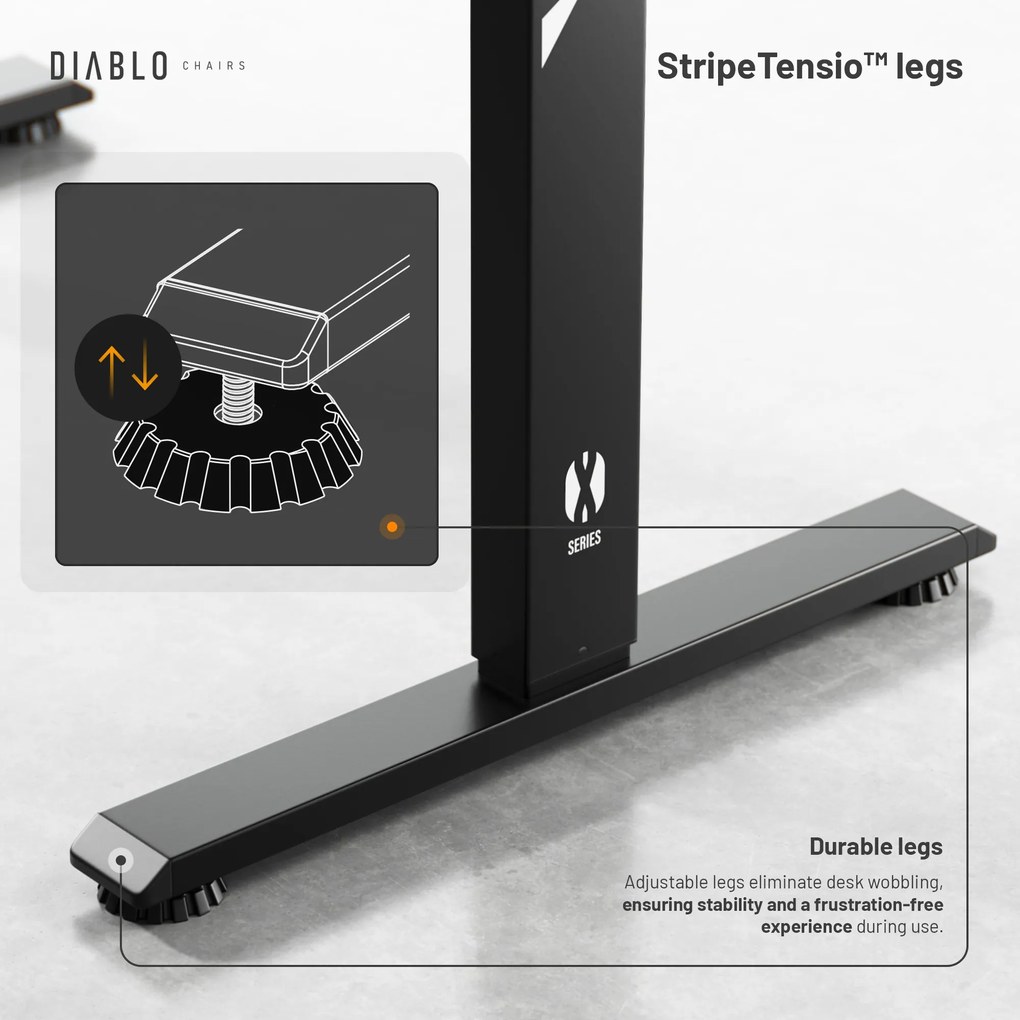 Scrivania Diablo X-Tensio 1100 1100 regolabile in altezza nero