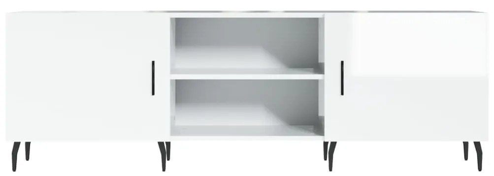 Mobile porta tv bianco lucido 150x30x50 cm in legno multistrato