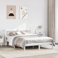 Letto senza Materasso Bianco 150x200 cm Legno Massello di Pino 3306544