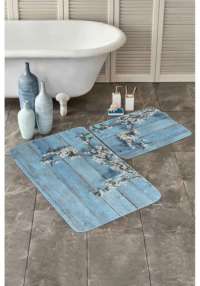 Tappetini da bagno blu in set da 2 60x100 cm - Mila Home