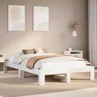 Letto senza Materasso Bianco 135x190 cm Legno Massello di Pino 3308748