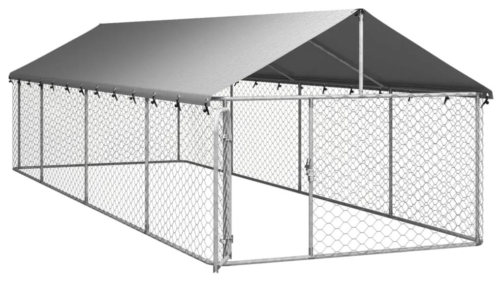 Gabbia per cani da esterno con tetto 600x200x150 cm