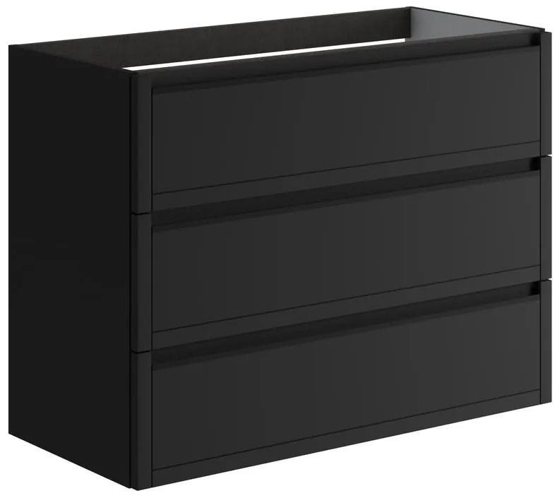 Mobile da bagno sotto lavabo TRATTO antracite opaco L 99.5 x H 78 x P 45.5 cm 3 cassetti, lavabo non incluso