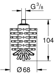 GROHE 40870000 - Testina di ricambio per scopino WC SELECTION CUBE bianca