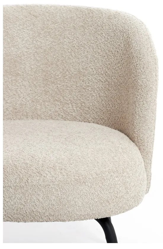 Poltrona crema in tessuto bouclé Dieyda - Light &amp; Living