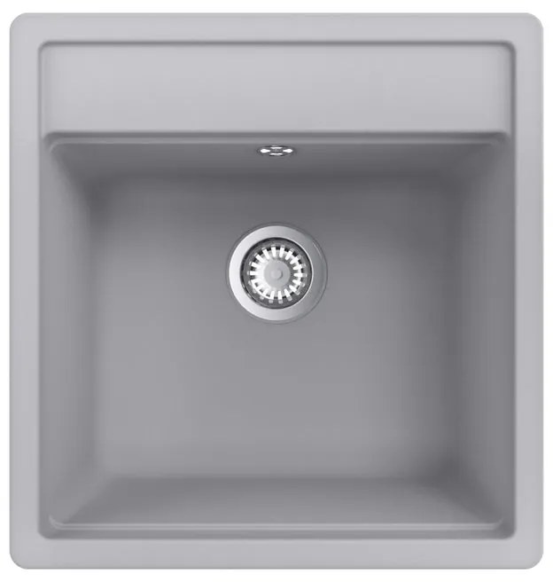 Lavello sopratop 1 vasca DELINIA Onega quarzo L 51 x L 49 cm grigio
