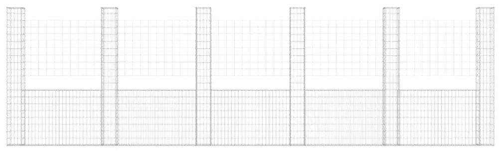 Gabbione a U con 6 Pali in Ferro 620x20x200 cm