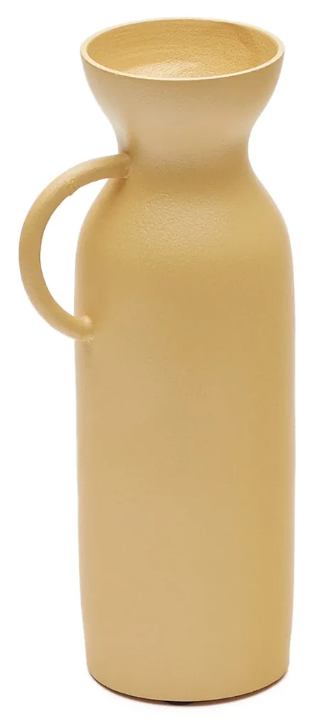 Kave Home - Vaso Pelras in alluminio senape 25 cm