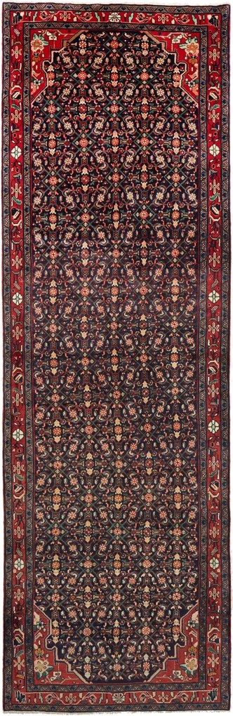 Hamedan Tappeto persiano 130x410 Blu (Iran) Annodato A Mano