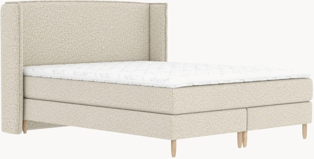 Letto boxspring in bouclé fatto a mano Ardis, H4