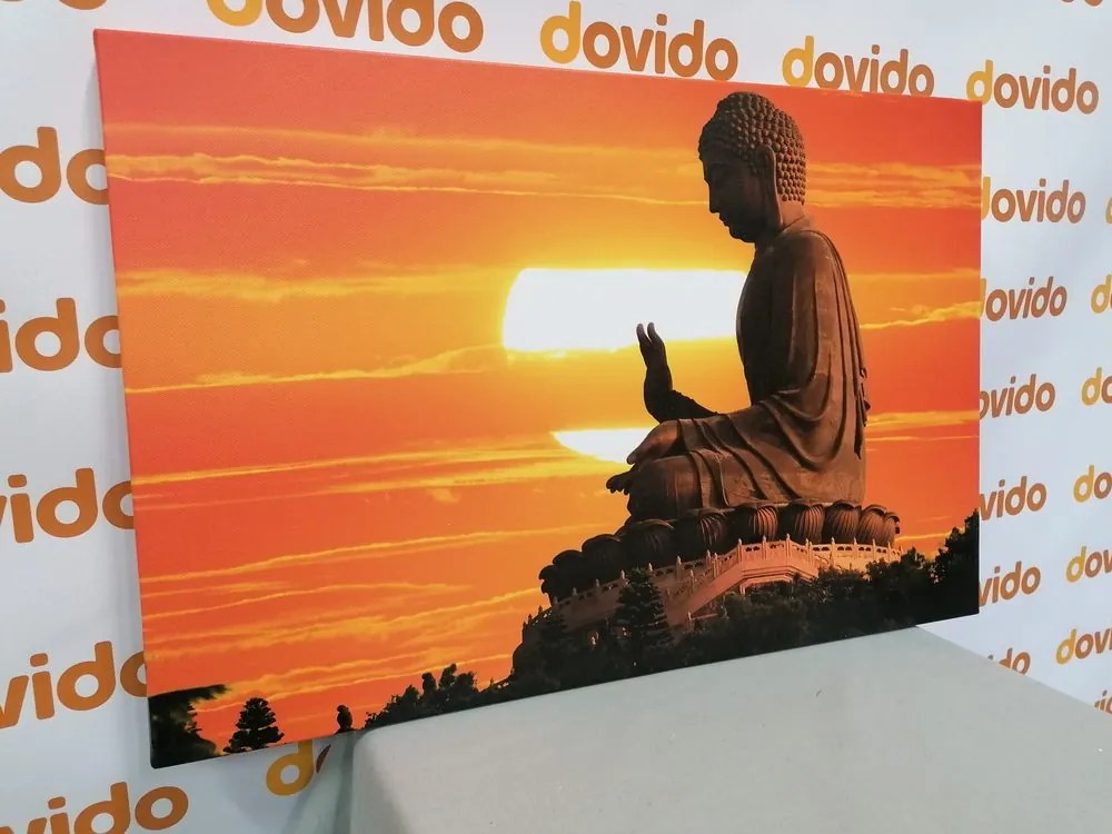Quadro su tela – Statua di Buddha al tramonto