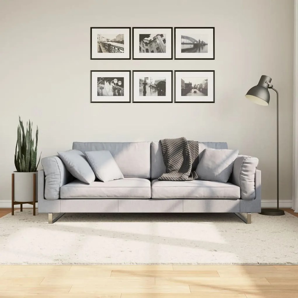 Tappeto Shaggy Pamplona A Pelo Lungo Moderno Crema 160x230 Cm /
