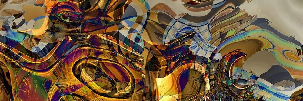 Quadro su tela – Design astratto dorato