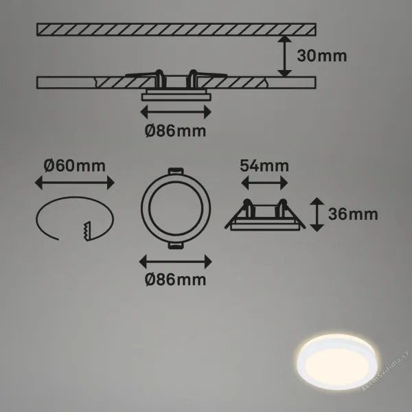 Briloner 7055-036 - SET 3x Lampada LED da incasso per bagni LED/3W/230V IP44
