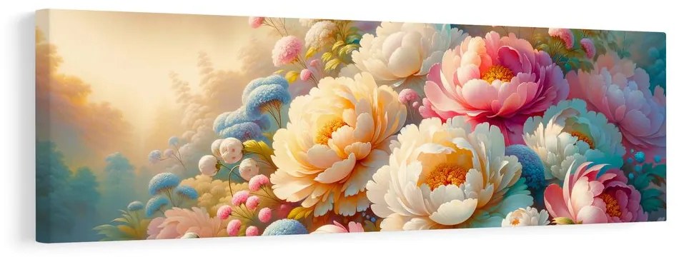 Quadro su tela – Fiori delicati in toni pastello