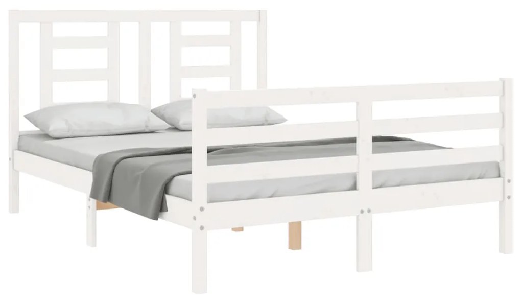 Giroletto con testiera bianco 4ft small double legno massello