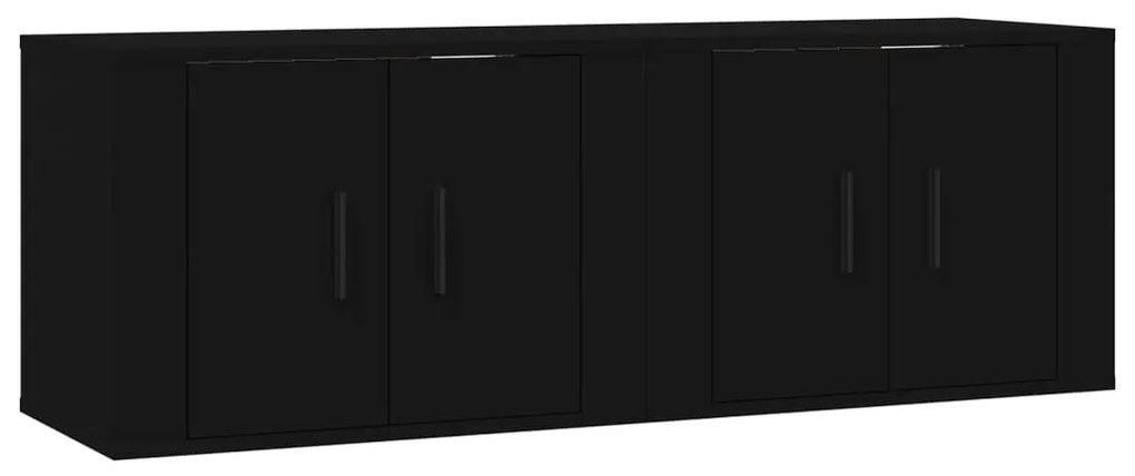 Mobili Porta TV a Parete 2 pz Nero 57x34,5x40 cm