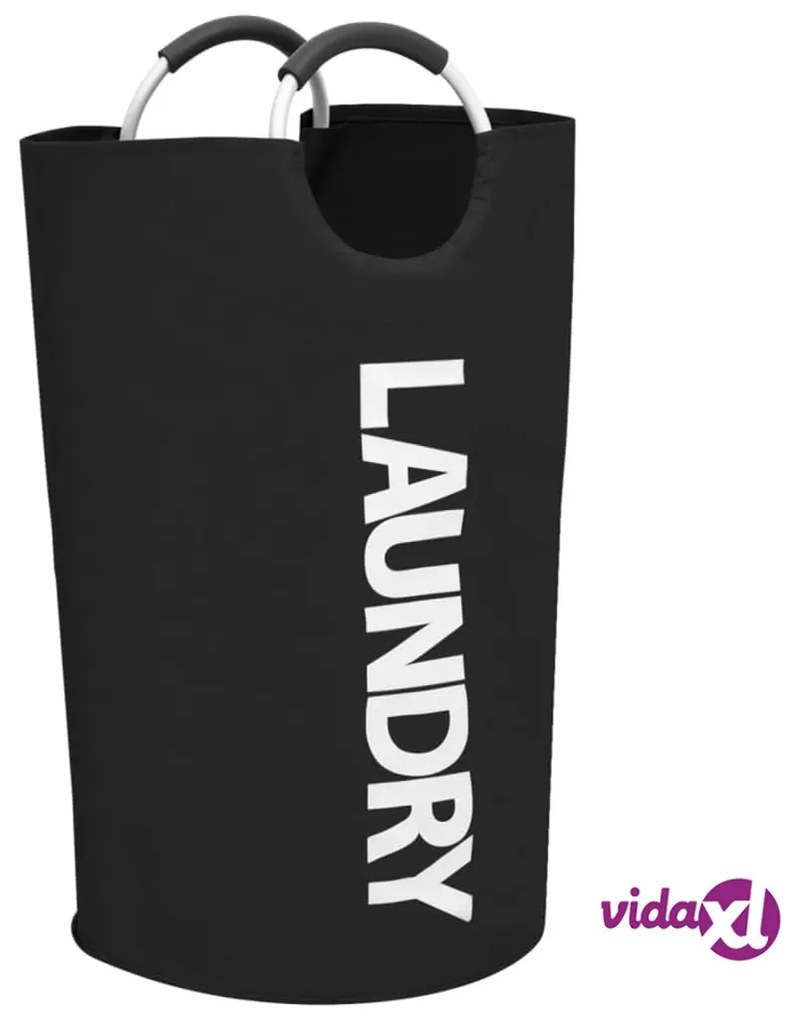vidaXL Portabiancheria 2 pz Nero