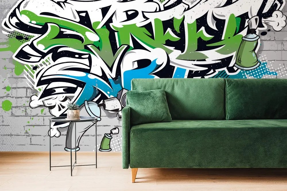 Carta da parati – Scritta Street Art allegra con spray
