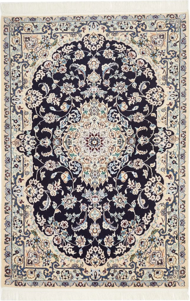 Nain Tappeto 80 x 120 Blu (Iran) Annodato A Mano