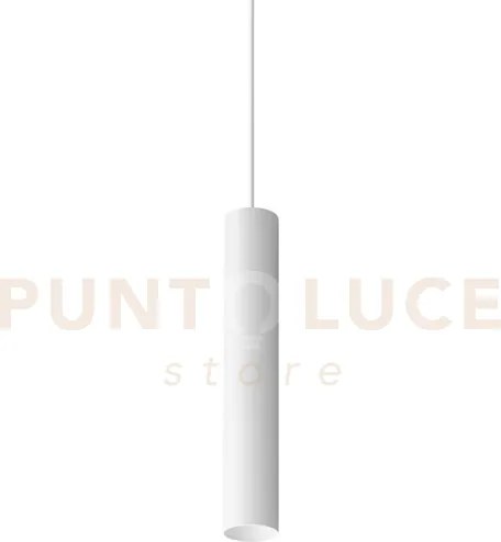 Look round sospensione 1 luce attacco gu10 bianco d.4x25cm