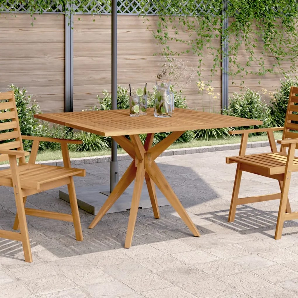 Tavolo da giardino quadrato 110x110x75 cm legno massello acacia