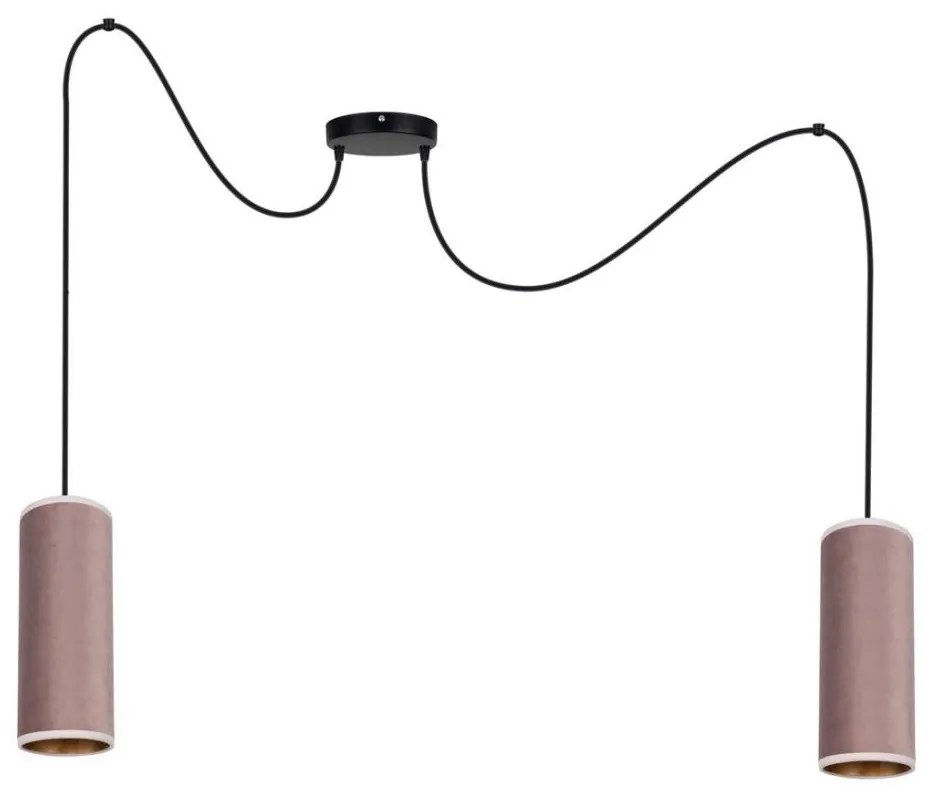 Lampadario a sospensione AVALO 2xE27/60W/230V rosa/rame